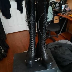 Lamoda X DollsKill Dazed Knee High Platform Boots